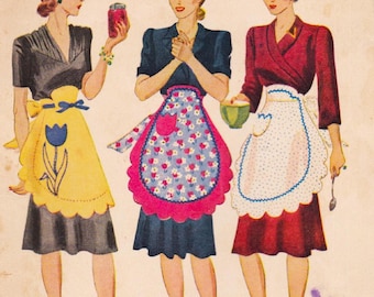 ヴィンテージ 1930 年代 フランス エプロン 刺繍 デザイン E-119