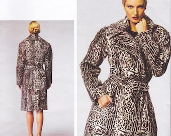 Vogue 1365, Donna Karan Sewing Pattern, Coat, Sizes 14 - 22, Bust 36 - 44, Uncut