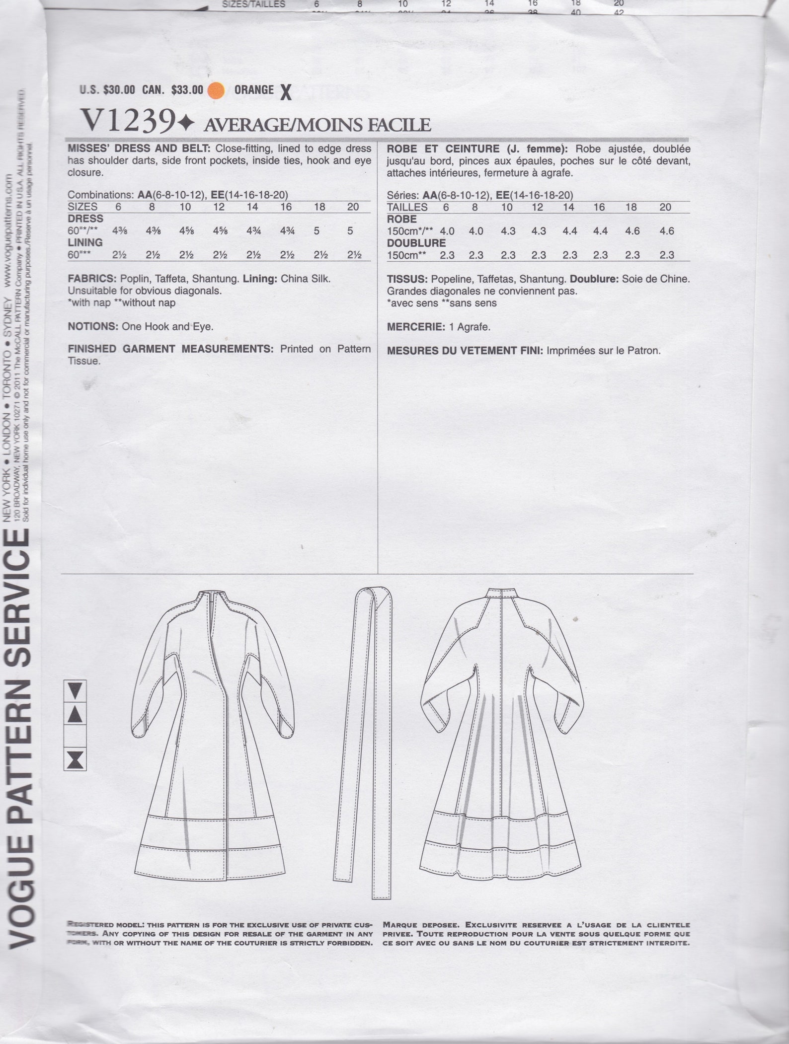 Vogue 1239 / Designer Sewing Pattern By Ralph Rucci / Chado / | Etsy