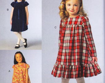 Vogue 1857, Sewing Pattern For Children, Dress, Little Girl Sizes 6 7 8, Unused