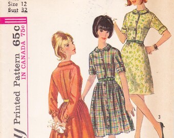 Simplicity 6042, Vintage 1960s Sewing Pattern, Dress, Size 12 Bust 32