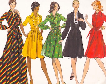 Vogue Basic Design 2932 Vintage 1970s Sewing Pattern Dress Size 12 Bust 34