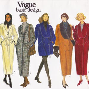 Vogue Basic Design 1445, Vintage Sewing Pattern, Jacket, Coat, Sizes 20 22 24 Unused