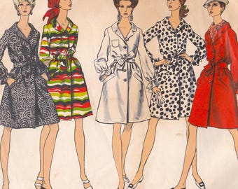 Vogue Basic Design 1799 Vintage 1960s Sewing Pattern Dress Shirtdress Size 14 Bust 34