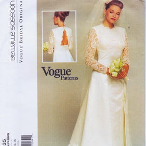 Vogue Bridal Original 1535  Vintage Designer Sewing Pattern By Bellville Sassoon  Wedding Dress  Gown  Sizes 12 14 16  Bust 34 36 38 Unused