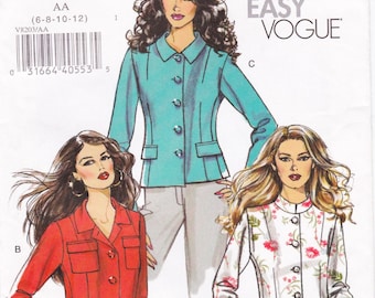 Very Easy Vogue 8203 Vintage Sewing Pattern Jacket Sizes 6 8 10 12 Uncut