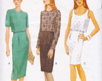 Very Easy Vogue 9630, Vintage Sewing Pattern, Dress, Sizes 8 10 12, Unused