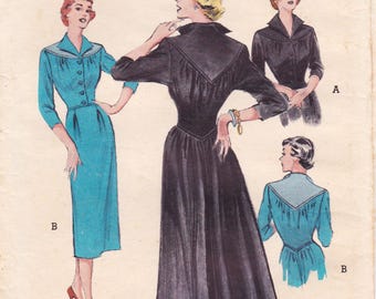 Butterick 5630, Vintage 1950s Sewing Pattern, Dress, Size 14 Bust