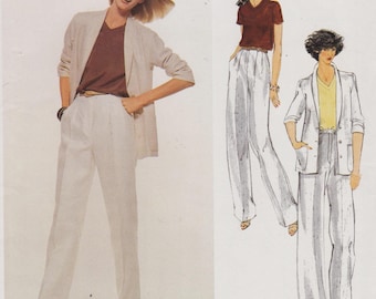Vogue 1885, Vintage Calvin Klein Sewing Pattern, Jacket & Pants, Size 12 Bust 34, Uncut