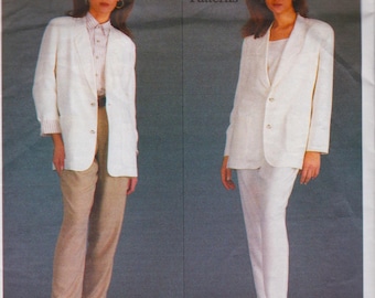 Vogue 1090 Vintage Go Silk Sewing Pattern Jacket Trousers Pants Sizes 12 - 16 Uncut