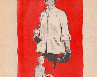 Anne Adams 4875 Vintage 1950s Sewing Pattern Jacket Coat Size 14 Bust 32 Uncut