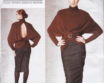 Vogue 1202, Donna Karan Sewing Pattern, Skirt & Top, Sizes 12 14 16 18, Unused