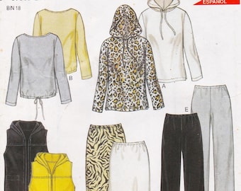 New Look 6011, Vintage Sewing Pattern, Pants, Top & Skirt, Sizes XS - XL Unused