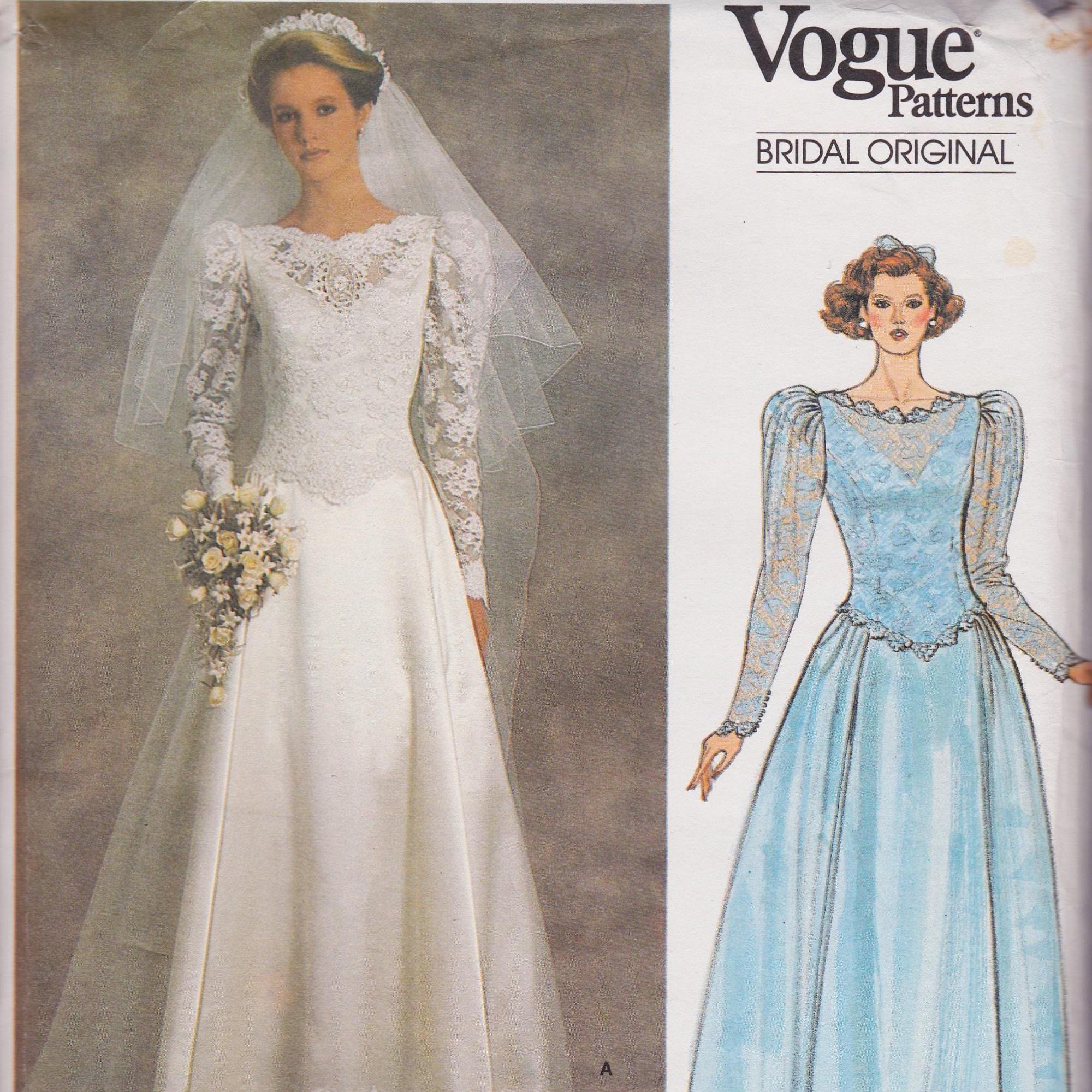 Vogue Bridal Original 1519 Vintage Sewing Pattern Wedding Gown