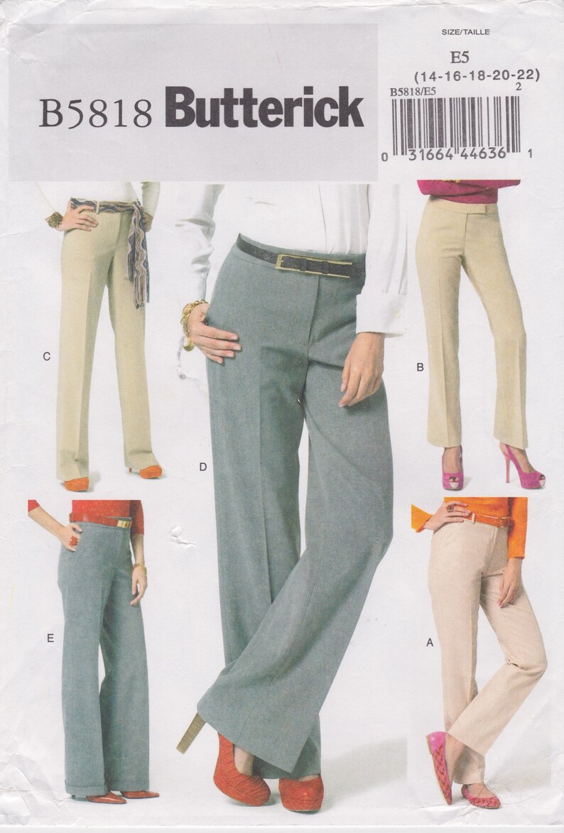 Butterick 5818 / Sewing Pattern / Trousers Pants Slacks / Etsy