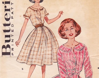 Butterick 9257, Vintage 1960s Sewing Pattern, Dress, Size 16, Bust 36