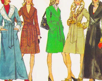 Simplicity 5930, Vintage 1970s Sewing Pattern, Coat, Size 14, Bust 36