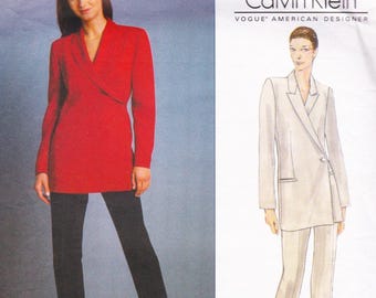 Vogue 2031, Vintage Calvin Klein Sewing Pattern, Pants, Trousers, Jacket, Sizes 6 - 10 Uncut