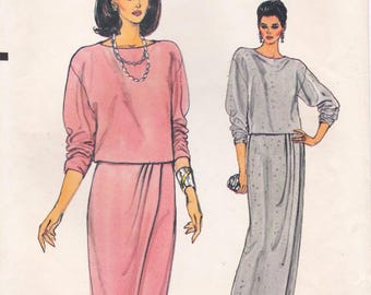 Very Easy Vogue 8735, Vintage Sewing Pattern, Skirt & Top, Sizes 8 10 12, Unused