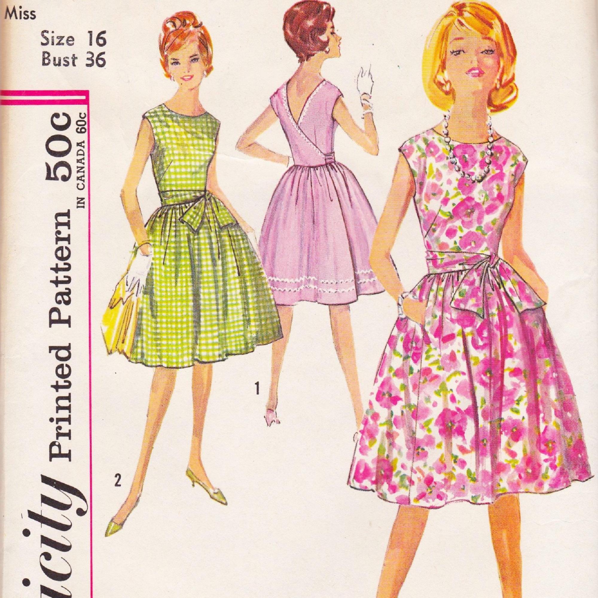 Simplicity 4986 Vintage 1960s Sewing Pattern, Sundress, Summer