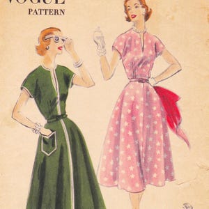 Vogue 7657  Vintage 1950s Sewing Pattern  Dress  Size 14 Bust 32