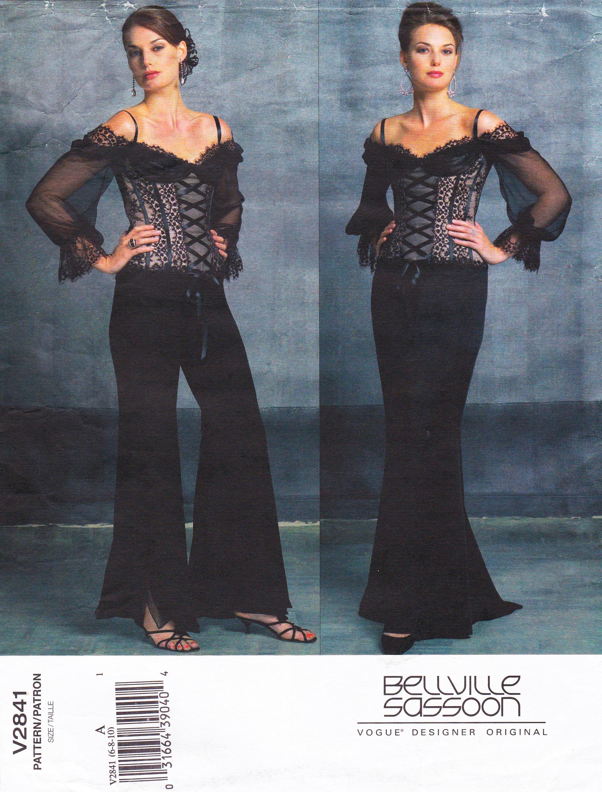 Vogue 2841 Vintage Bellville Sassoon Sewing Pattern Top Skirt