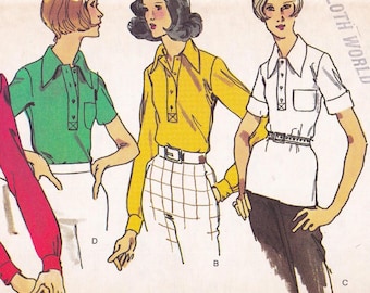 Vogue 8543, Vintage Sewing Pattern, Blouse, Shirt, Top, Tunic, Size 12 Bust 34 Uncut