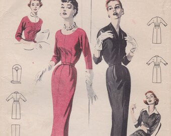 Butterick 7505  Vintage 1950s Sewing Pattern  Dress  Size 14 Bust 32