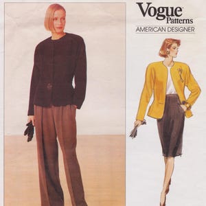 Vogue 2355 Vintage Anne Klein Sewing Pattern Trousers Pants Skirt Jacket Sizes 12 - 16 Bust 34 - 38 Uncut