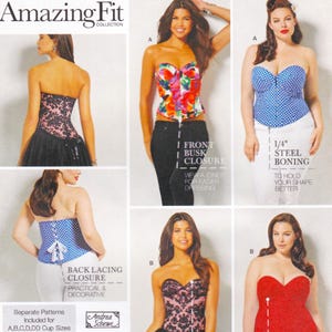 Simplicity 1183, Amazing Fit Sewing Pattern, Corset, Bustier, Sizes 20W To 28W Unused