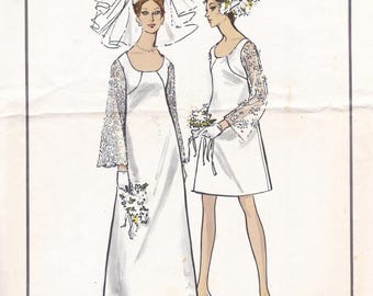 Vogue Special Design 1836 Vintage Sewing Pattern Wedding Gown Size 12 Bust 32