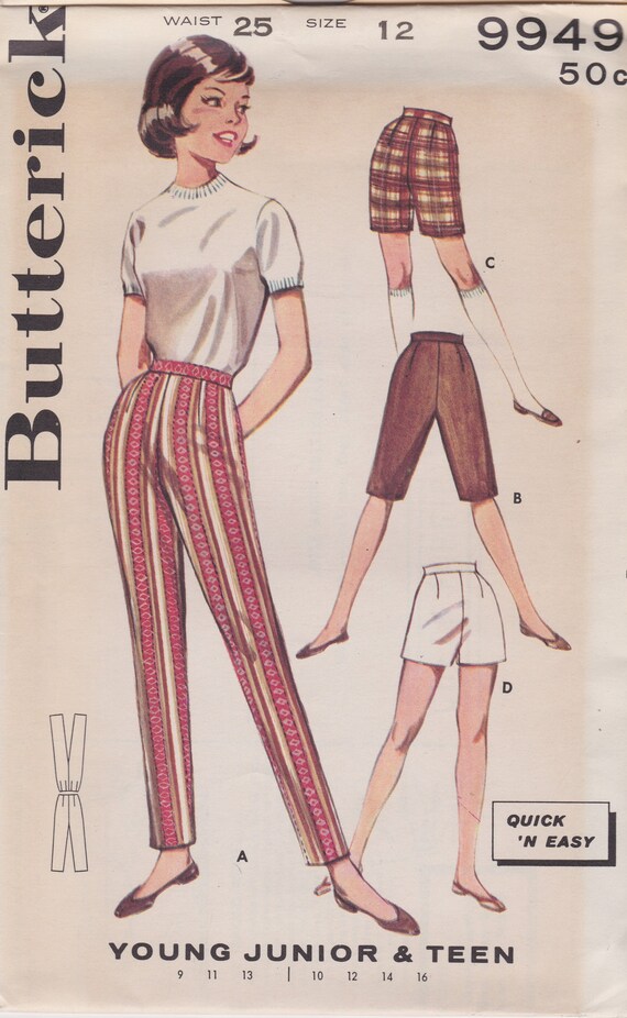 Butterick 9949 / Vintage Sewing Pattern / Trousers Pants Etsy