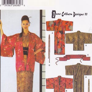 Simplicity 5839, Vintage June Colburn Sewing Pattern, Kimono, Obi, Haori, Robe, One Size Uncut