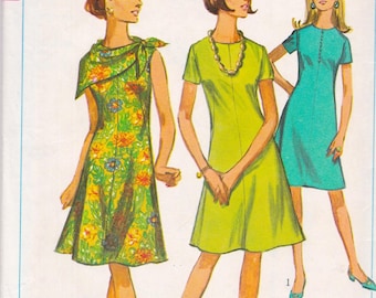 Simplicity 6914 Vintage 1960s Sewing Pattern Dress Size 14 Bust 34 Uncut