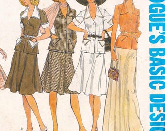 Vogue Basic Design 1227 Vintage Sewing Pattern Skirt & Jacket Size 12 Bust 34 Uncut