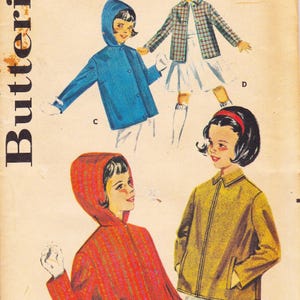 Butterick 9953  Vintage Sewing Pattern For Children  Childs Jacket Coat Hoodie  Size 12 Chest 30  Unused