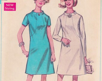 Simplicity 7807, Vintage 1960s Sewing Pattern, Dress, Size 14, Bust 36, Unused