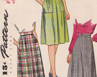 Simplicity 1418, Vintage 1940s Sewing Pattern, Skirt, Waist 26, Uncut