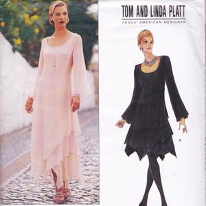 Vogue 1737  Vintage Designer Sewing Pattern By Tom And Linda Platt  Cocktail Dress Evening Gown  Sizes 12 14 16  Bust 34 36 38  Unused