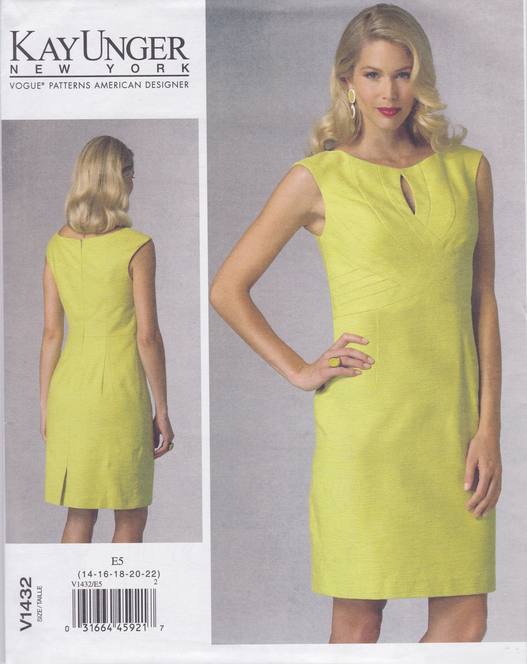 Vogue 1432 / Designer Sewing Pattern By Kay Unger / Dress / Sizes 