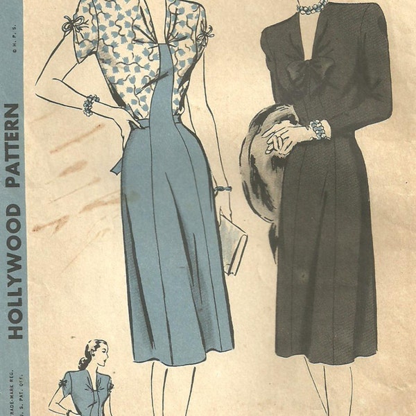 Hollywood 1747 / Vintage 1930s Sewing Pattern / Dress / Size 16 Bust 34