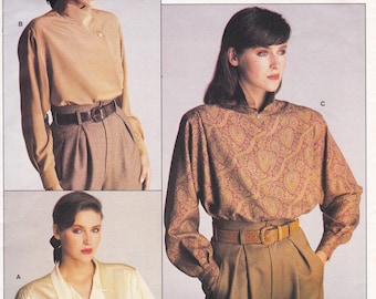 Vogue 1625, Vintage Calvin Klein Sewing Pattern, Blouse, Shirt, Top, Size 10 Unused