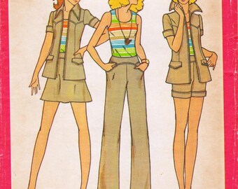 Butterick 6579, Vintage Sewing Pattern, Skirt, Pants, Shorts & Jacket, Size 12, Bust 34, Unused