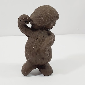 Vintage Ramsing Pottery Stoneware Brown Troll Figurine Handmade Danish Pottery Mid Century Collectibles