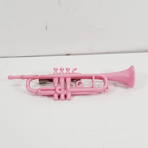 Vintage Pink Trumpet Brooch Plastic
