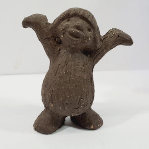 Vintage Ramsing Pottery Stoneware Brown Troll Figurine Handmade Danish Pottery Mid Century Collectibles
