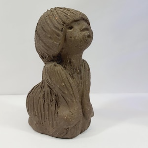 Vintage Ramsing Pottery Stoneware Brown Troll Figurine Handmade Danish Pottery Mid Century Collectibles