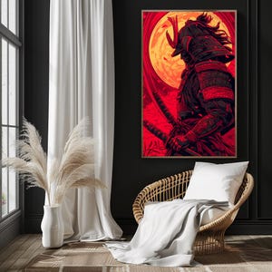 Impression guerrier samouraï féroce