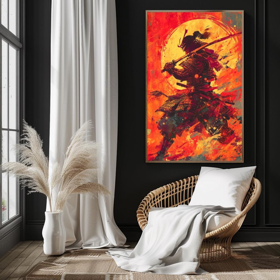 Action Samurai Warrior Print - Etsy