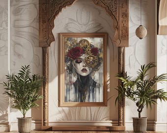 Stampa donna steampunk